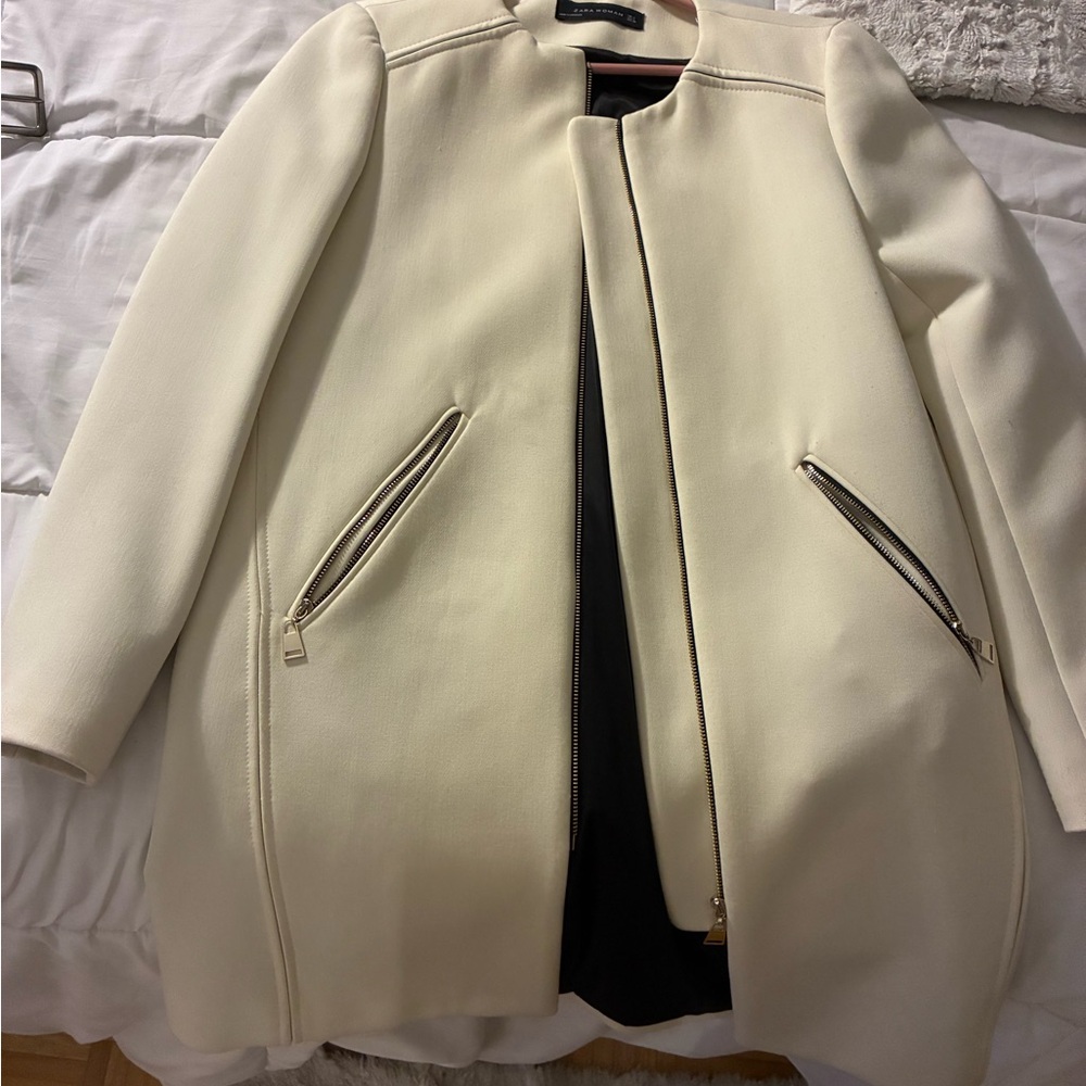 Zara Elegant Cream Women's Coat